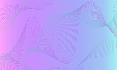 colorful Twisted curve lines with mixed effects. Technology abstract lines on gradient background
