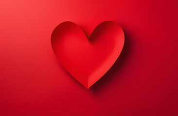 red heart on a red background. 