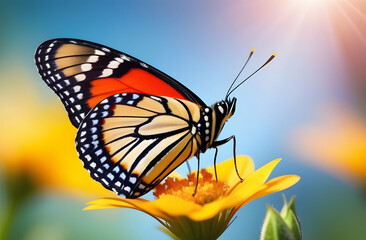 Fototapeta na wymiar butterfly on a flower. 