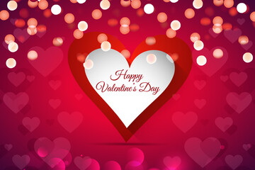 Valentines day background with heart pattern and typography of happy valentines day