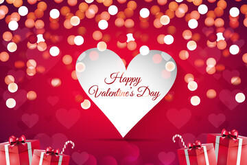 Valentines day background with heart pattern and typography of happy valentines day