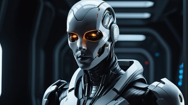 artificial intelligence humanoid android futuristic concept