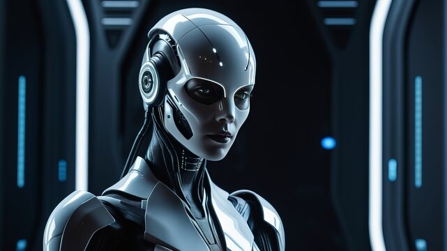 artificial intelligence humanoid android futuristic concept