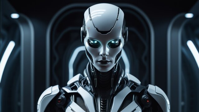 artificial intelligence humanoid android futuristic concept