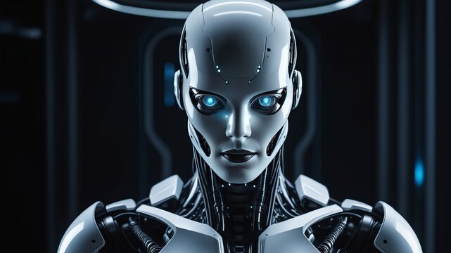 artificial intelligence humanoid android futuristic concept