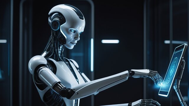 artificial intelligence humanoid android futuristic concept
