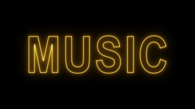 Rap, Hip Hop music neon glowing symbol. Light color bulbs. Rap battle and hip hop retro style abstract concept 3d animation.