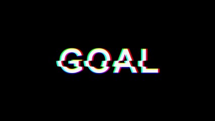 Goal, Soccer, Football motion text animation with glitch effect and abstract colors. 4k footage for soccer sports - Powered by Adobe