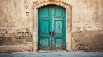 an old teal door similar to italy