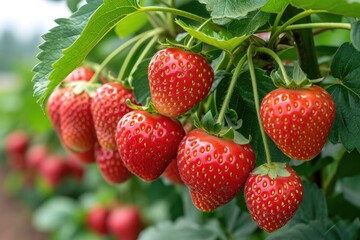 strawberry in the middle of the tree field professional photography