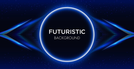 vector futuristic portal and speed lines backdrop design