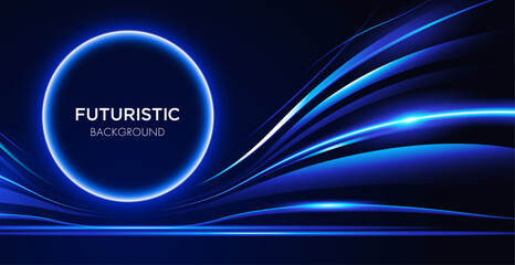vector futuristic portal and speed lines abstract background