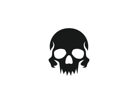  skull logo vector illustration. skull, ghost, spooky icon vector