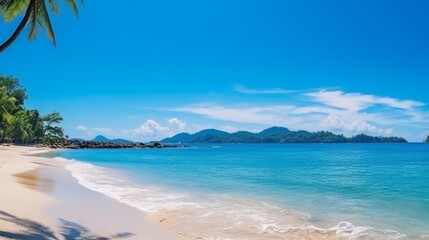 Fototapeta na wymiar Serene Tropical Beach with Crystal Blue Waters
