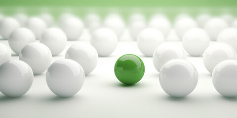 the concept of originality and leadership.  one ball is different from the others.  originality of ideas