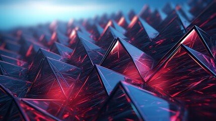 Abstract Art with a 3D Polygon Texture, Glitter Effects, and Glowing Neon Lines, Generative AI.