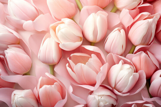 Fondo de tulipanes rosados.