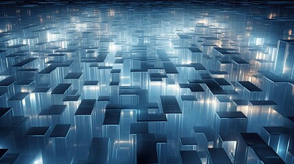 Fototapeta premium A background design maze of glass, reflecting and refracting light in mesmerizing and confusing ways.