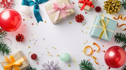 Festivals celebrate various occasions. Congratulations are fun and decorated with gift box ribbons.