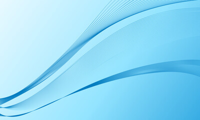 blue light smooth lines wave curves with gradient abstract background