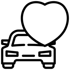 car vehicle heart love simple line