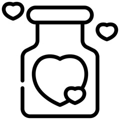 jar bottle heart love simple line