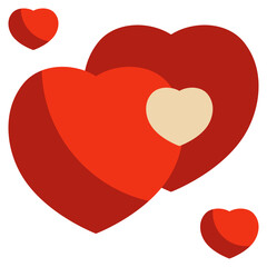 couple heart shape love valentines flat style