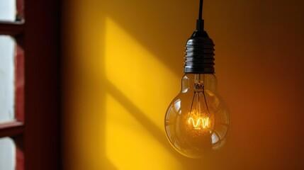 Idea light bulb on yellow background