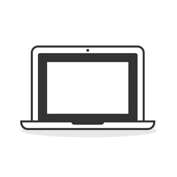 Laptop icon simple silhouette flat style vector illustration.