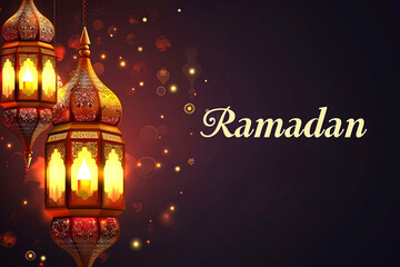 Naklejka premium ramadan Kareem, Ramadan crescent moon, Eid Mubarak Islamic festival social media banner and Eid Mubarak Post Template, islam