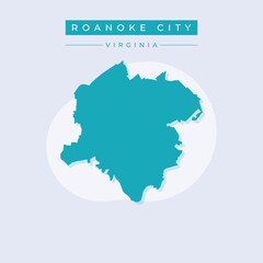Vector illustration vector of Roanoke City map Virginia