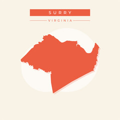 Vector illustration vector of Surry map Virginia