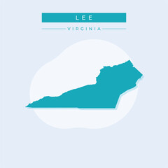 Vector illustration vector of Lee  map Virginia