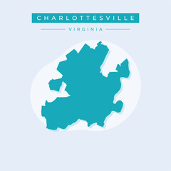 Vector illustration vector of Charlottesville map Virginia