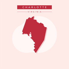 Vector illustration vector of Charlotte map Virginia