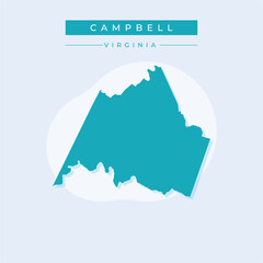 Vector illustration vector of Campbell map Virginia