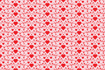 Flourishes Swirling hearts seamless pattern, abstract hearts Swirls pattern, valentines Day Elegant seamless background, curly hearts repeating background, Red love romantic texture wrapping paper 