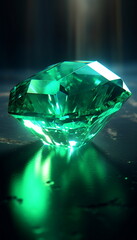 large green crystal clear emerald, gemstone