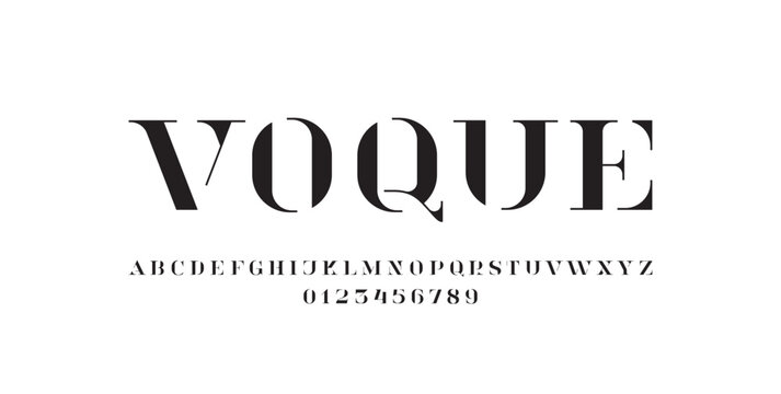 Beautiful elegant alphabet serif decorative font, classic lettering perfect for logotypes, wedding invitations, or fashion and magazine design, letters and numbers