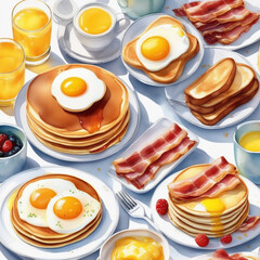 fried eggs and bacon