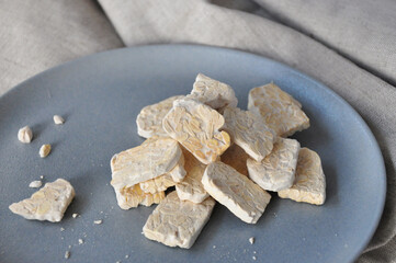 Natural Plant Based Protein Tempeh on Dish