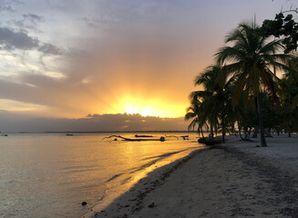 Sunset on a deserted tropical beach