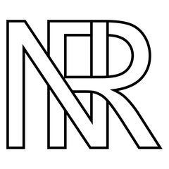 Logo sign nr rn icon double letters logotype n r