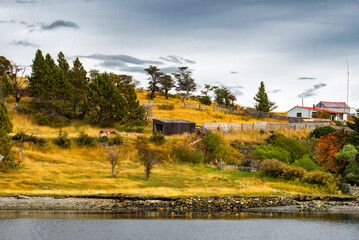 Fototapeta na wymiar Harberton Ranch, Tierra del Fuego, Usuahia, Beagle Channel, Argentina