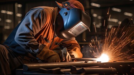 person welding  sheet metal