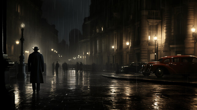 Fototapeta Under the Italian rain-soaked night