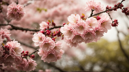 Seasonal Change in Sakura Flowers