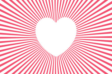 Retro background with rays or stripes and a heart in the center. Sunburst or solar burst retro background. Starburst abstract background. Vector illustration