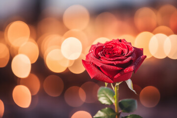 Rose flower with bokeh, Celebrating Saint Valentine's Day 