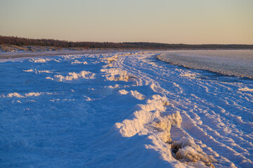 Frozen coast of Baltic sea.